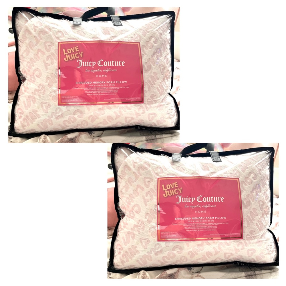 2 Juicy Couture Memory Foam Pillow [PINK]